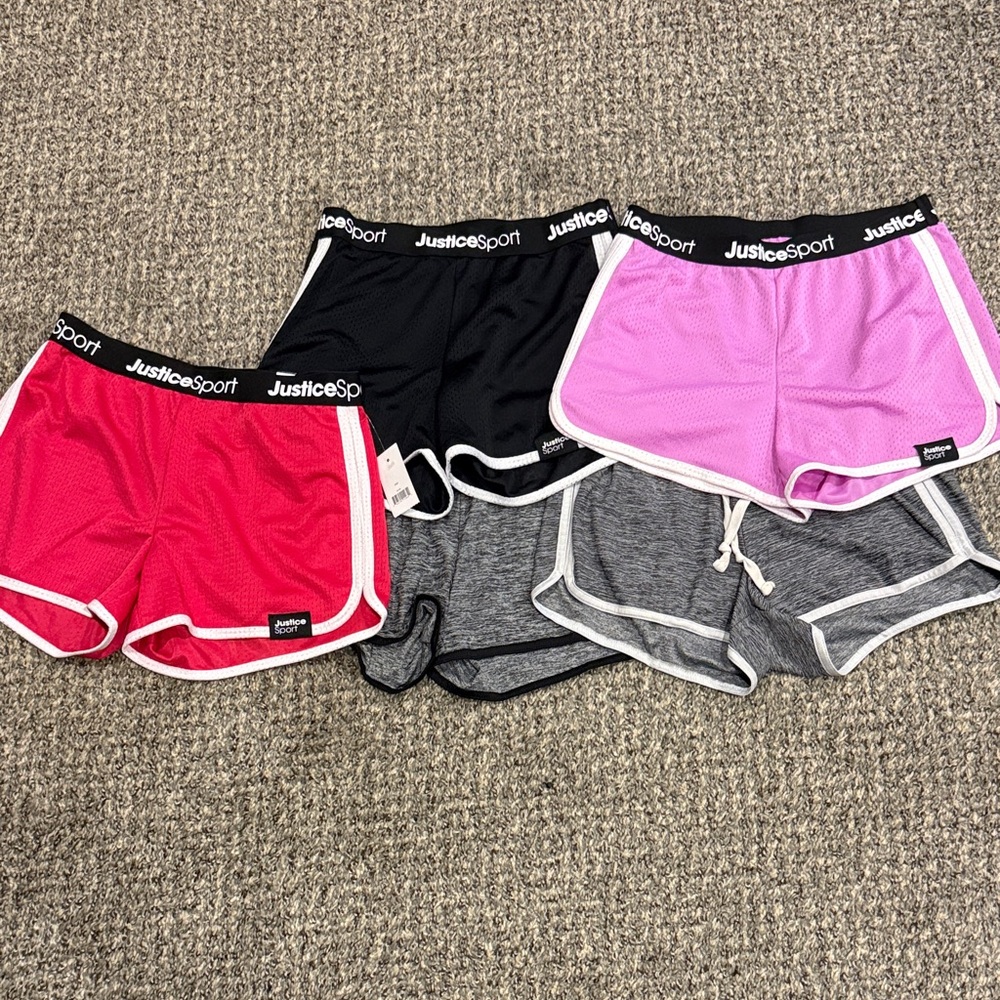 Justice girls Athletic Shorts - Black, Pink, Red, Gray